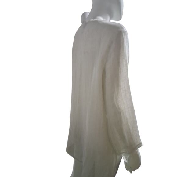 Eileen Fisher 100% Linen Womens size Small Quiet Luxury Minimalist Button Up Top - Picture 3 of 10